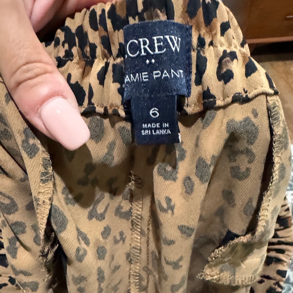 J.Crew Animal Print Pants in Brown and Black
